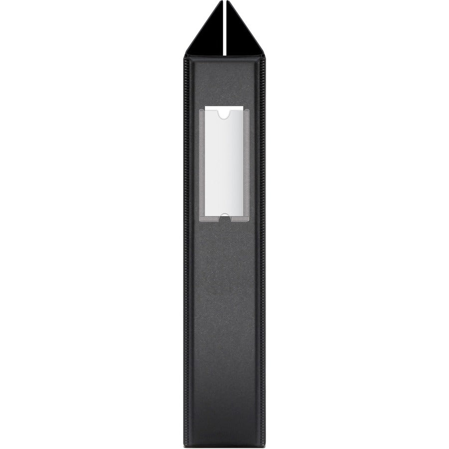 Business Source Basic Round-Ring Binder with Label Holder - 2", Black