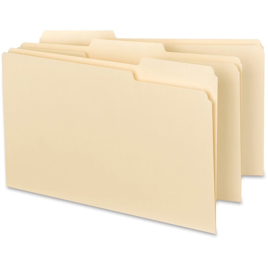 Business Source Manila Interior File Folders - Legal, 1/3-Cut, 100-Box