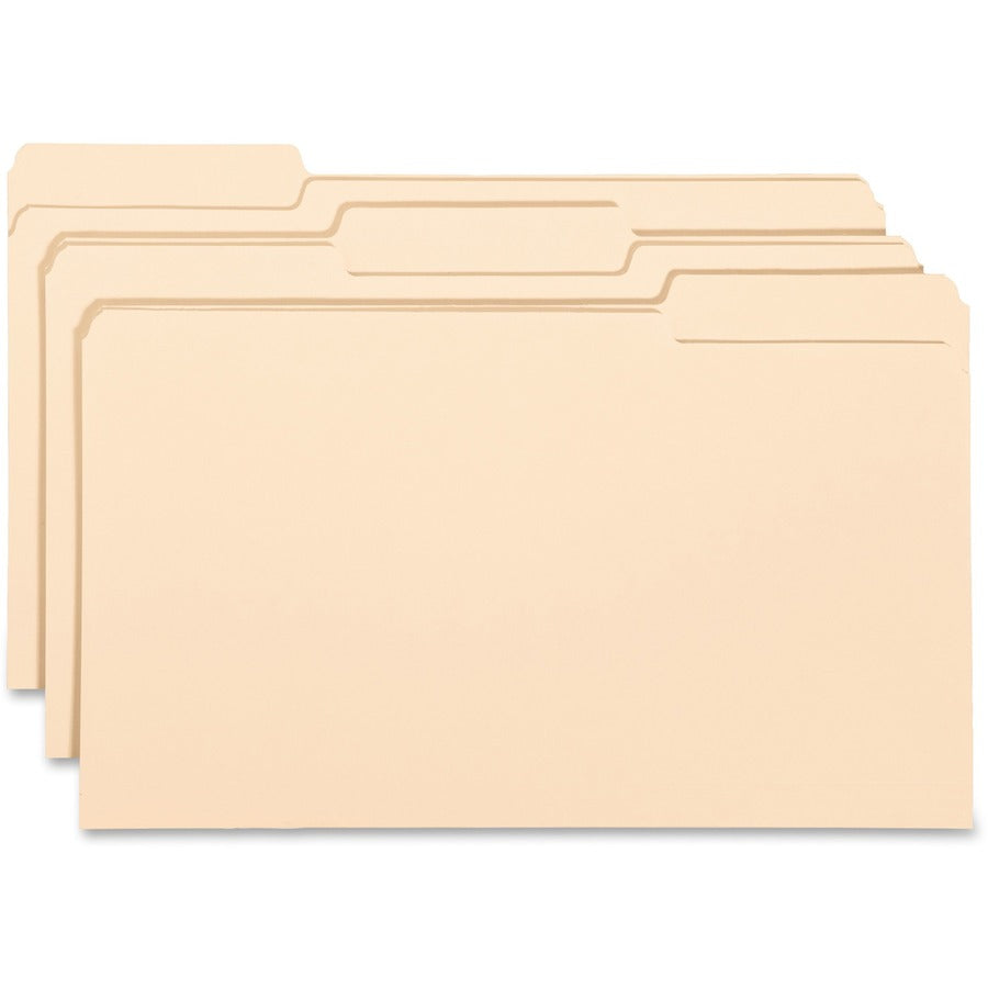 Business Source Manila Interior File Folders - Legal, 1/3-Cut, 100-Box