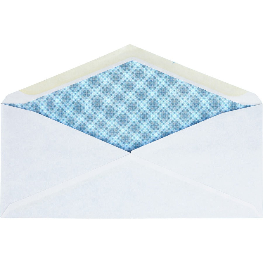 Business Source No. 10 Regular Security Tint Envelopes — 24 lb, White, Box of 500