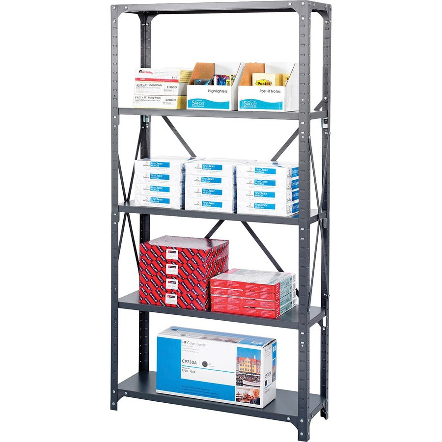 Safco Commercial 5-Shelf Steel Storage Unit — 36 x 18 x 75 in.
