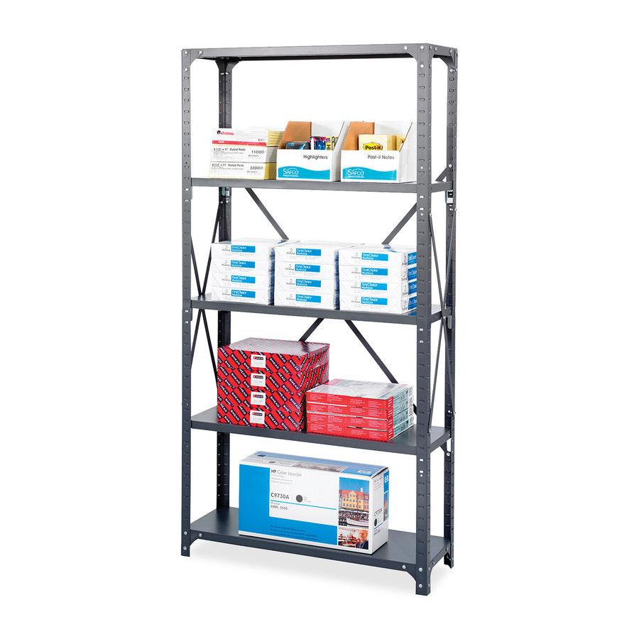 Safco Commercial 5-Shelf Steel Storage Unit — 36 x 18 x 75 in.