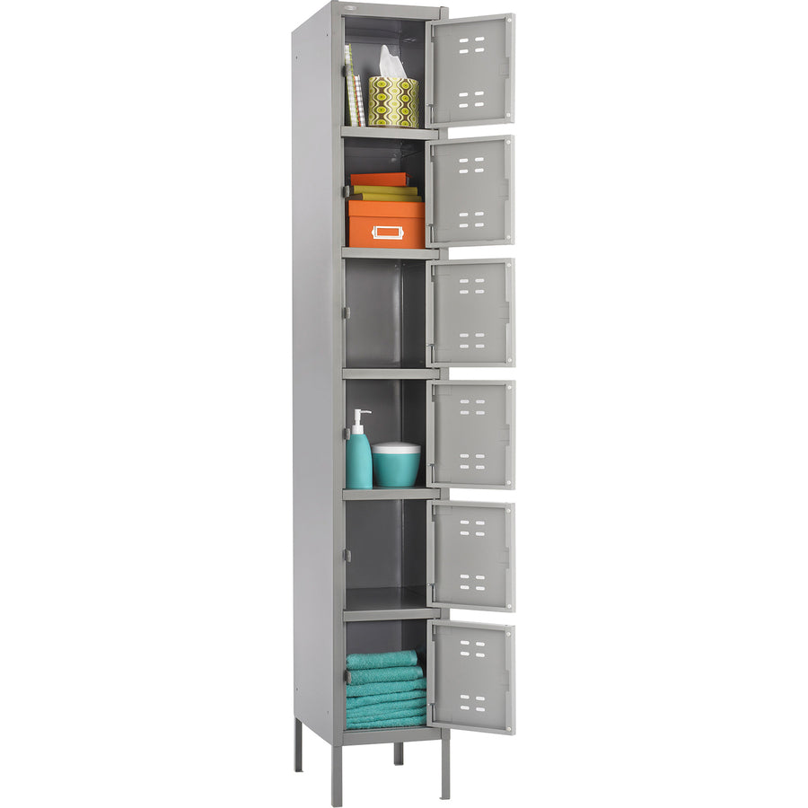 Safco Six-Tier Two-tone Box Locker with Legs - Tan