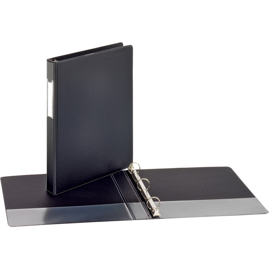 Classeur à anneaux ronds Business Source Basic avec porte-étiquette - 7,6 cm