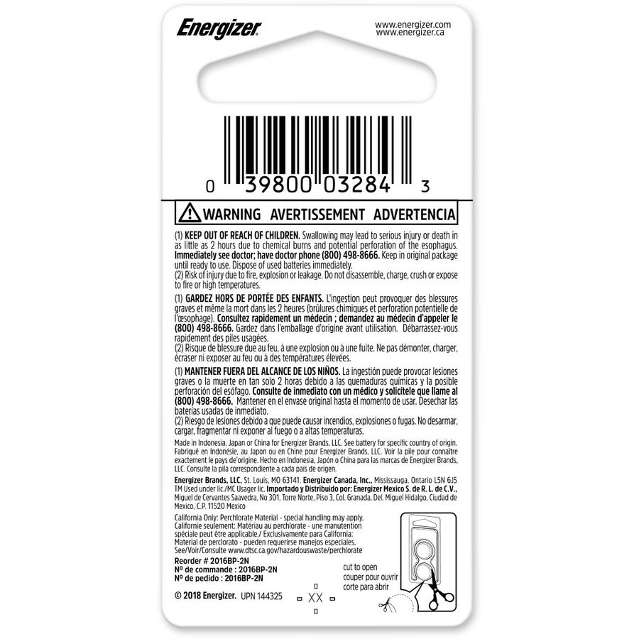 Energizer 2016BP-2N Coin Cell General Purpose Battery
