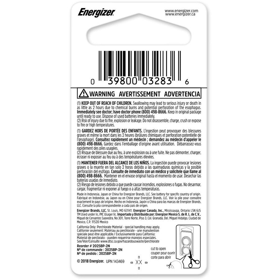 Energizer Coin Cell Lithium General Purpose Battery (Model 1)