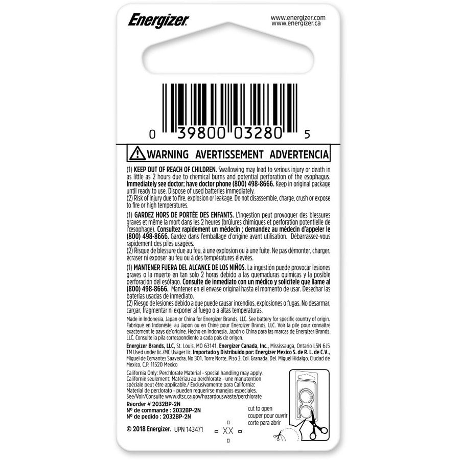 Energizer Coin Cell Lithium General Purpose Battery (Model 2)