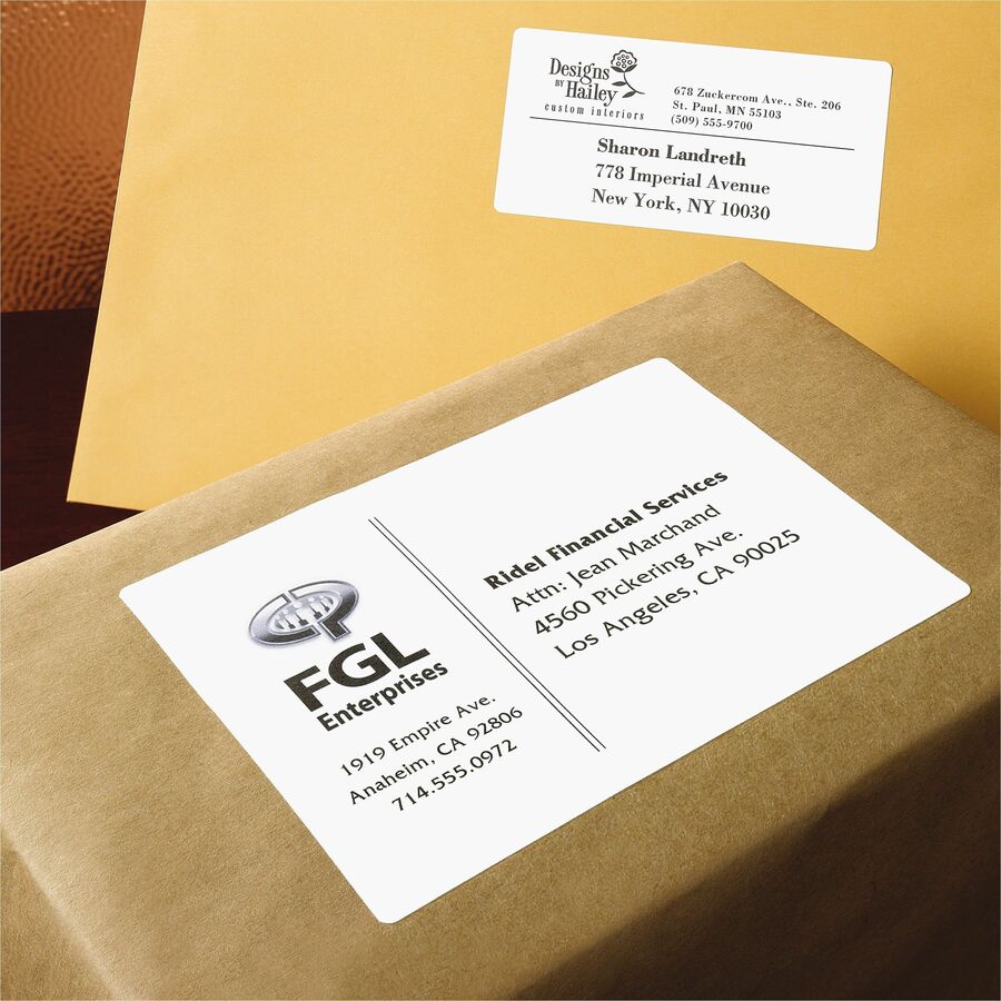 Avery® White Rectangle Labels with Sure Feed„¢ Technology, TrueBlock®, 3-1/2" x 5" , for Laser and Inkjet Printers