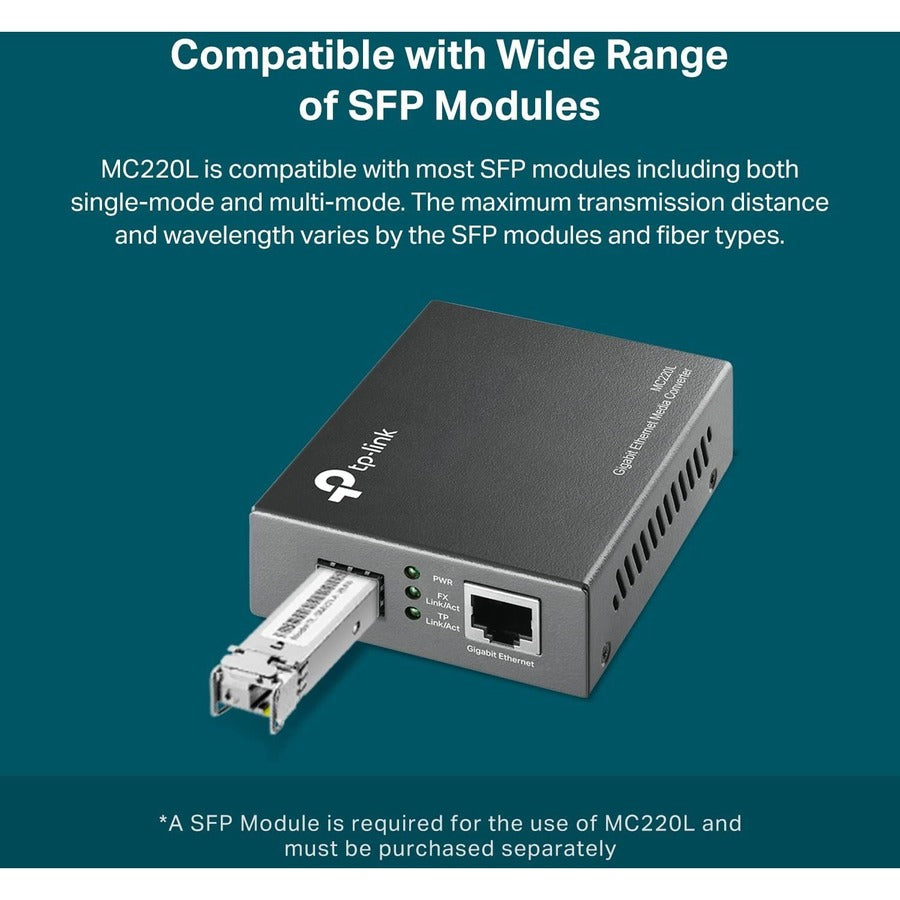 TP-Link MC220L Gigabit Ethernet Media Converter