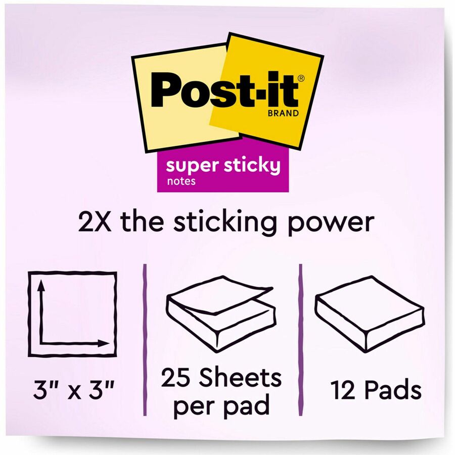 Post-it® Super Sticky Full Adhesive Notes - Energy Boost Color Collection