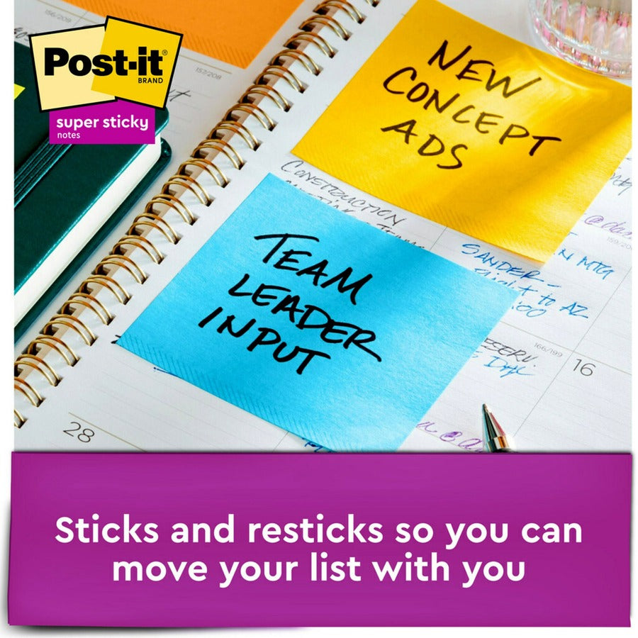 Post-it® Super Sticky Full Adhesive Notes - Energy Boost Color Collection