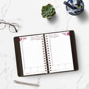 Brownline 2026 Essential 12-Month Daily Planner - January to December - 8" x 5" - Black - English