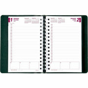 Brownline® Essential Daily Diary Twin Wire 8x5" English Green