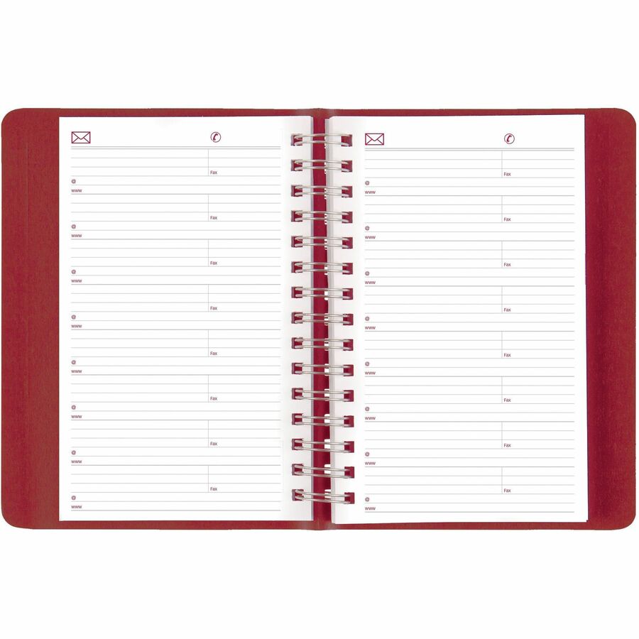 Brownline® Essential Daily Diary Twin Wire 8x5" English Red