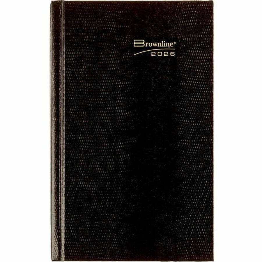 Brownline® Traditional Daily Planner Perfect Bound Hard Cover 8x5" English Black