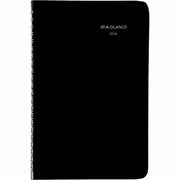 AT-A-GLANCE® Weekly Desk Diary 8-3/16" x 5-1/2" Bilingual Black