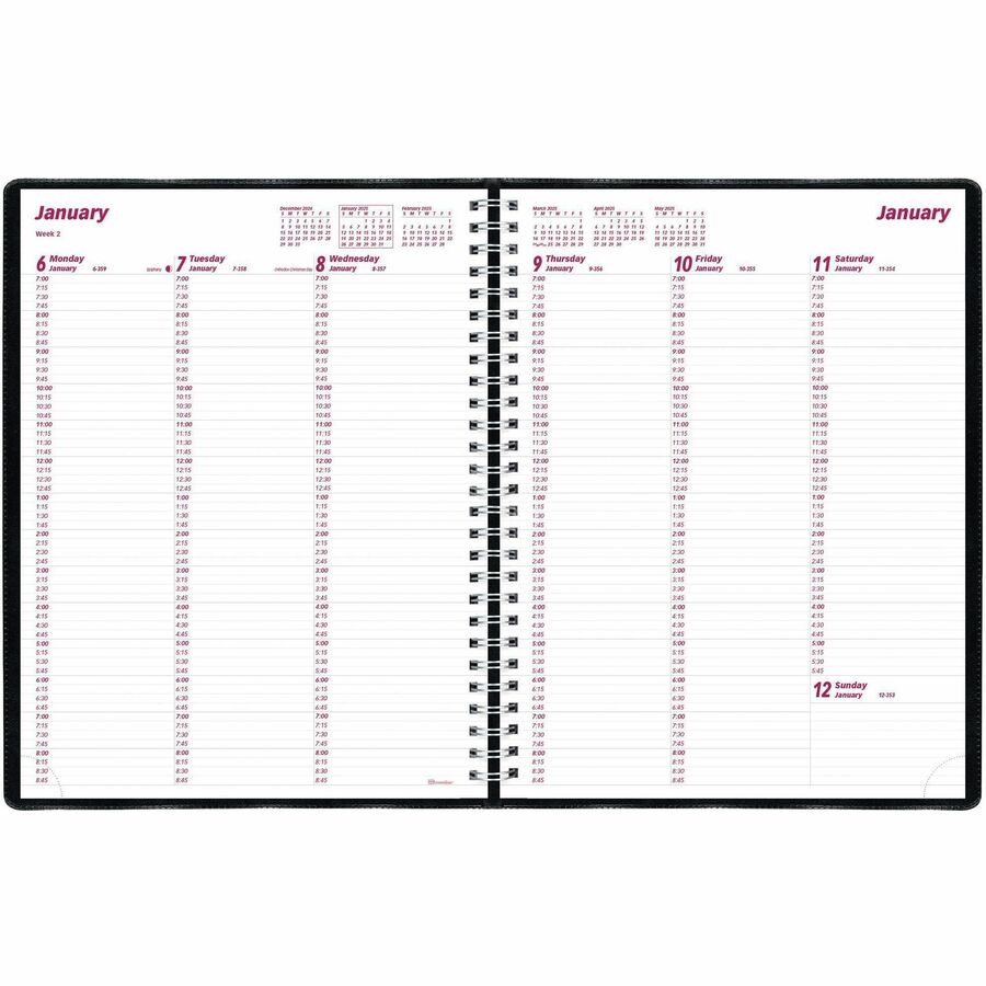 Brownline® Essential Weekly Diary 11" x 8-1/2" 2023 English Black CB950BLK