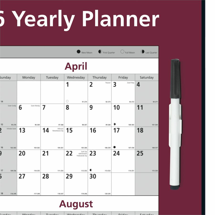 Brownline 2026 Oversized 12-Month 2-Sided Wall Calendar - January to December - 32" x 48" - English