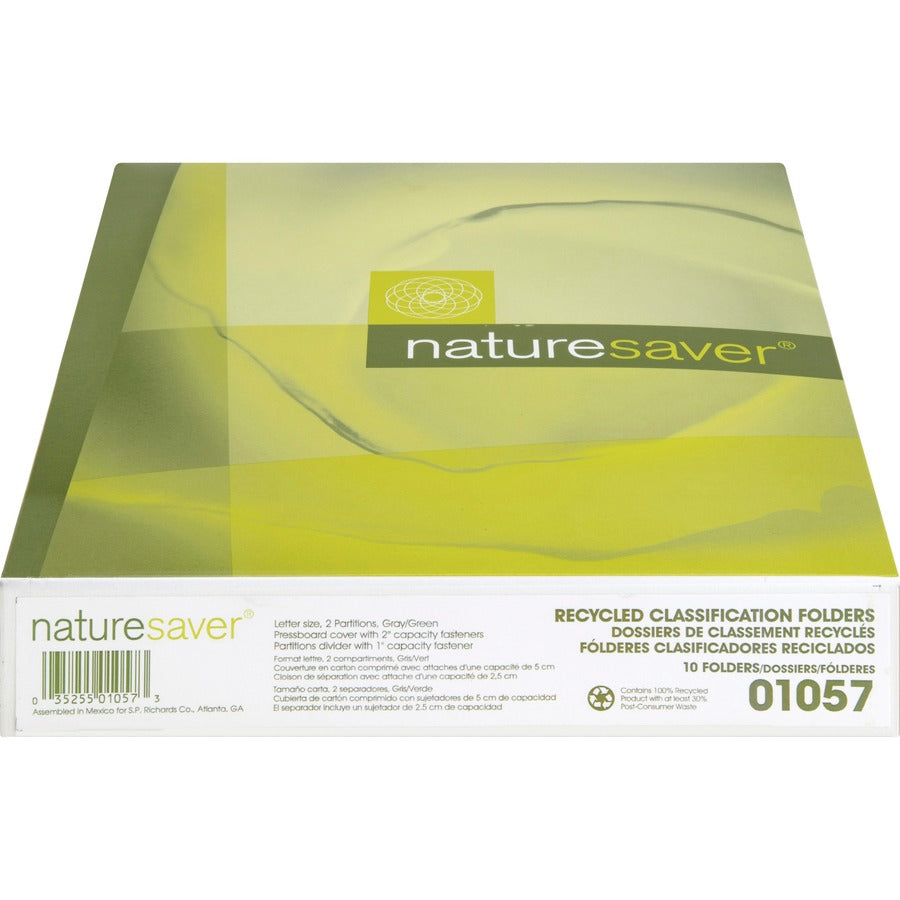 Nature Saver 2/5 Tab Cut Letter Recycled Classification Folder - NAT01058