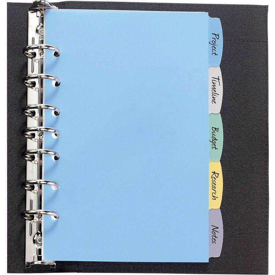 Intercalaires Inscriptibles en Plastique Durable Avery 5-1/2" x 8-1/2", 5 onglets