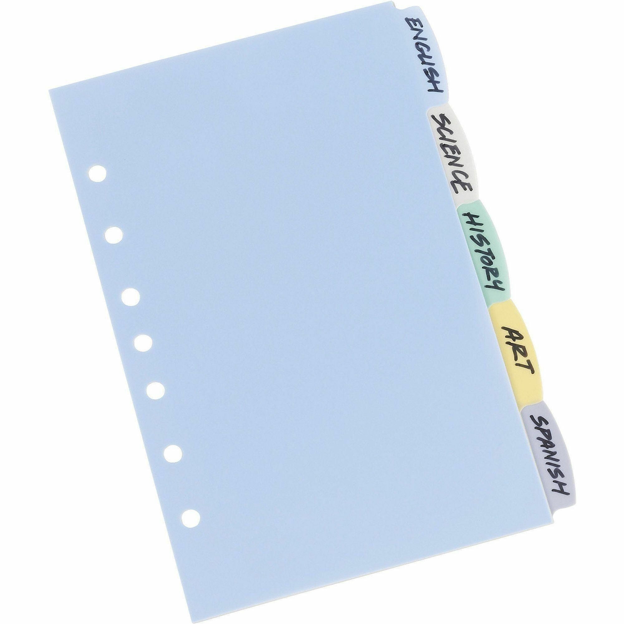 Intercalaires Inscriptibles en Plastique Durable Avery 5-1/2" x 8-1/2", 5 onglets