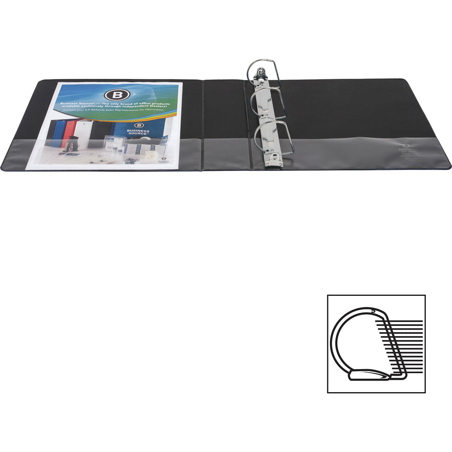 Business Source Slant-D Ring Binder — 2", Blue