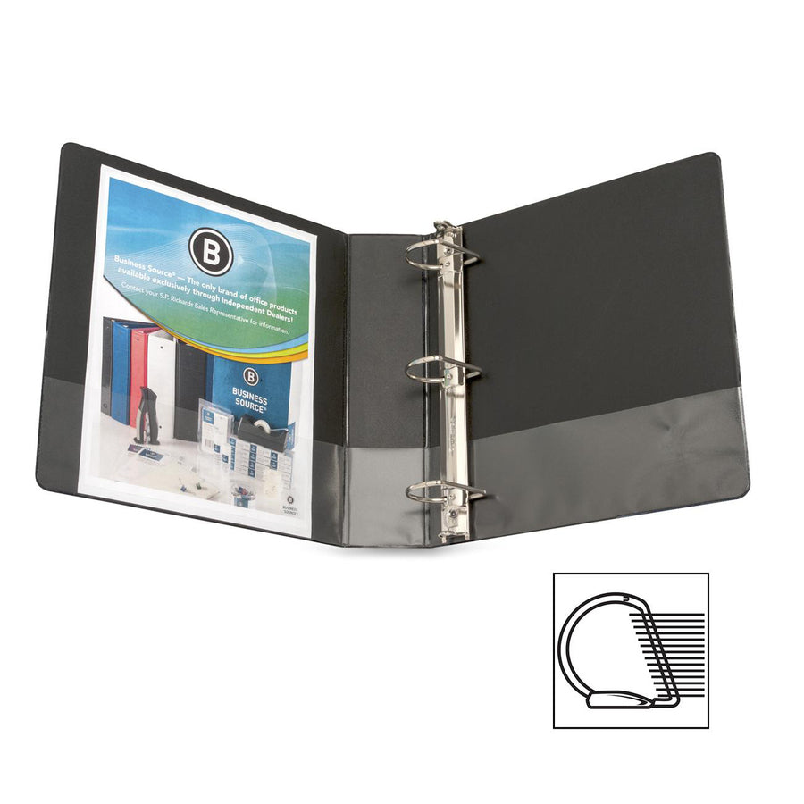 Business Source Slant-D Ring Binder — 2", Blue