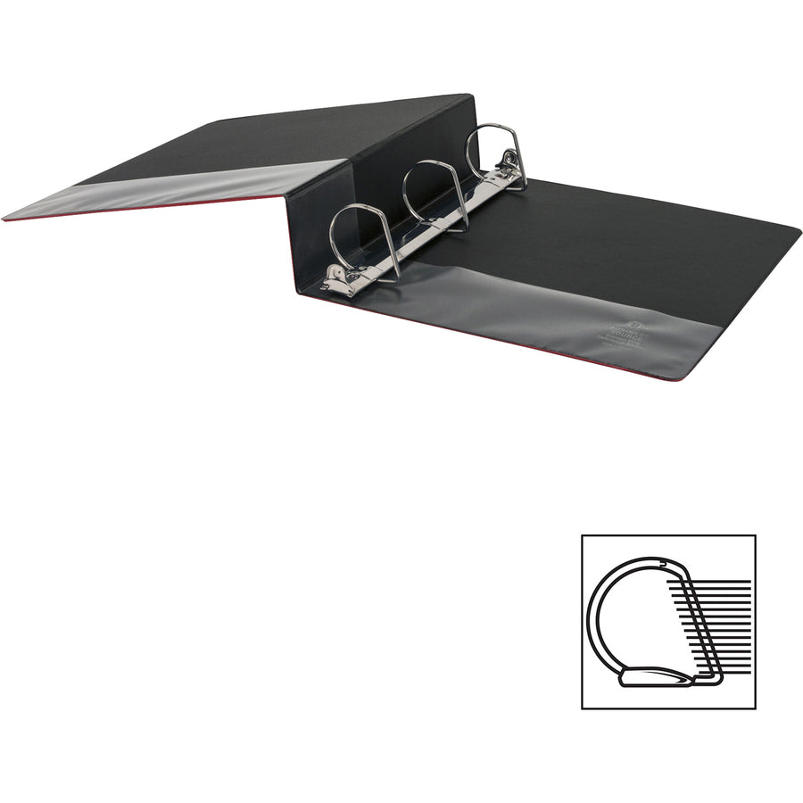 Business Source Slant-D Ring Binder — 2", Red