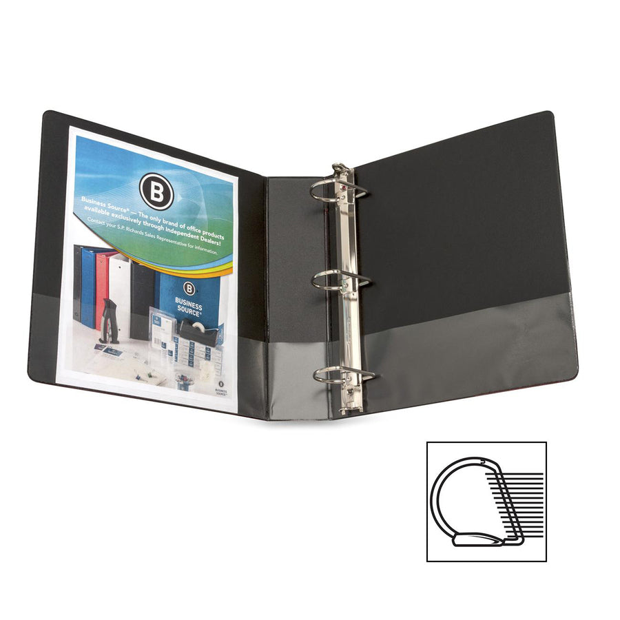 Business Source Slant-D Ring Binder — 2", Red