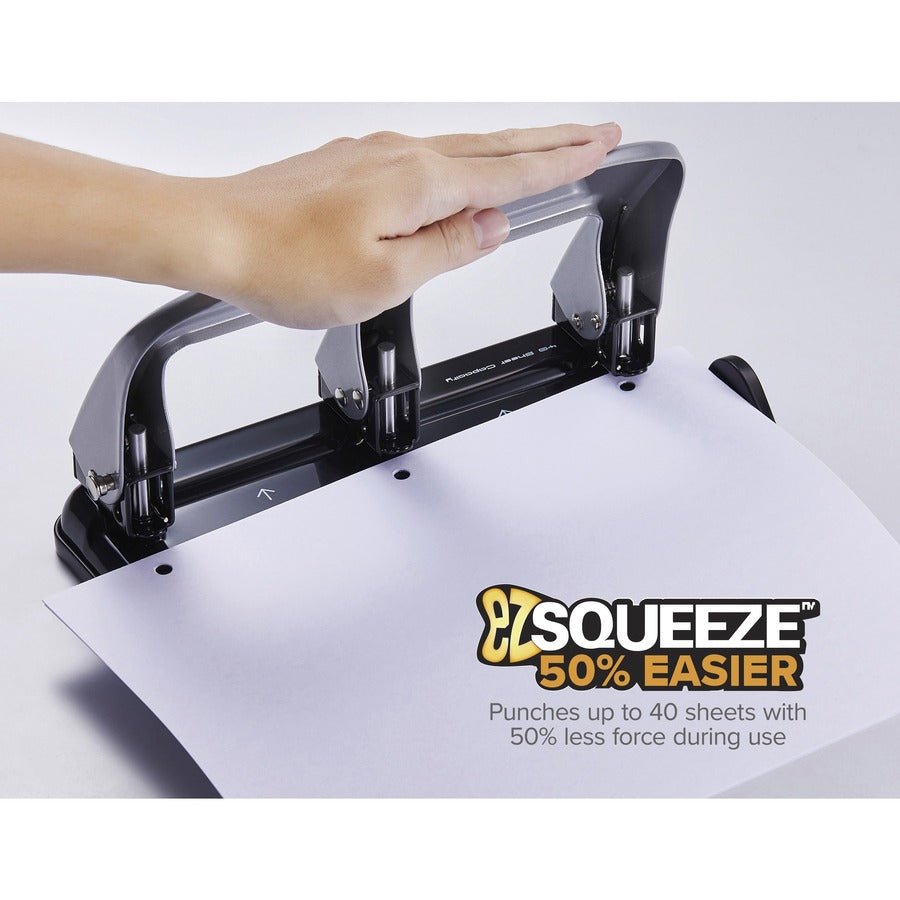 Bostitch EZ Squeeze 40 Three-Hole Punch — 40-Sheet