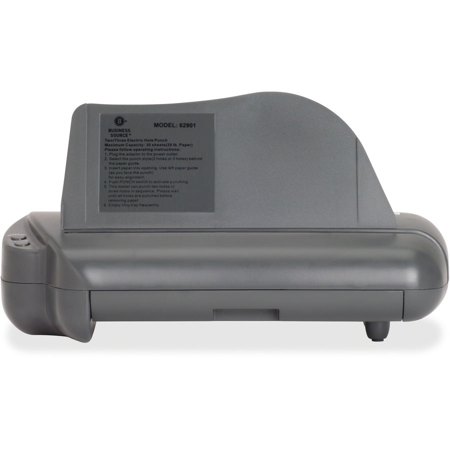 Business Source Electric Adjustable Three-Hole Punch