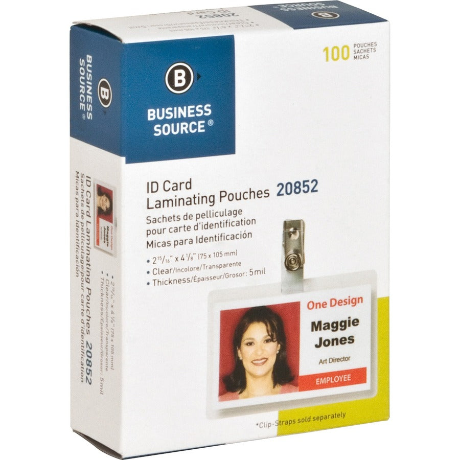Business Source Government ID Laminating Pouches — 5 mil, Box of 100