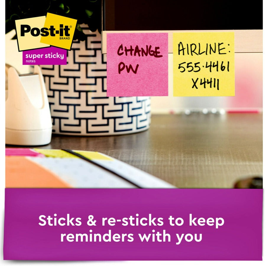 Post-it&reg; Super Sticky Notes - Energy Boost Color Collection - Orange, 3-Pack