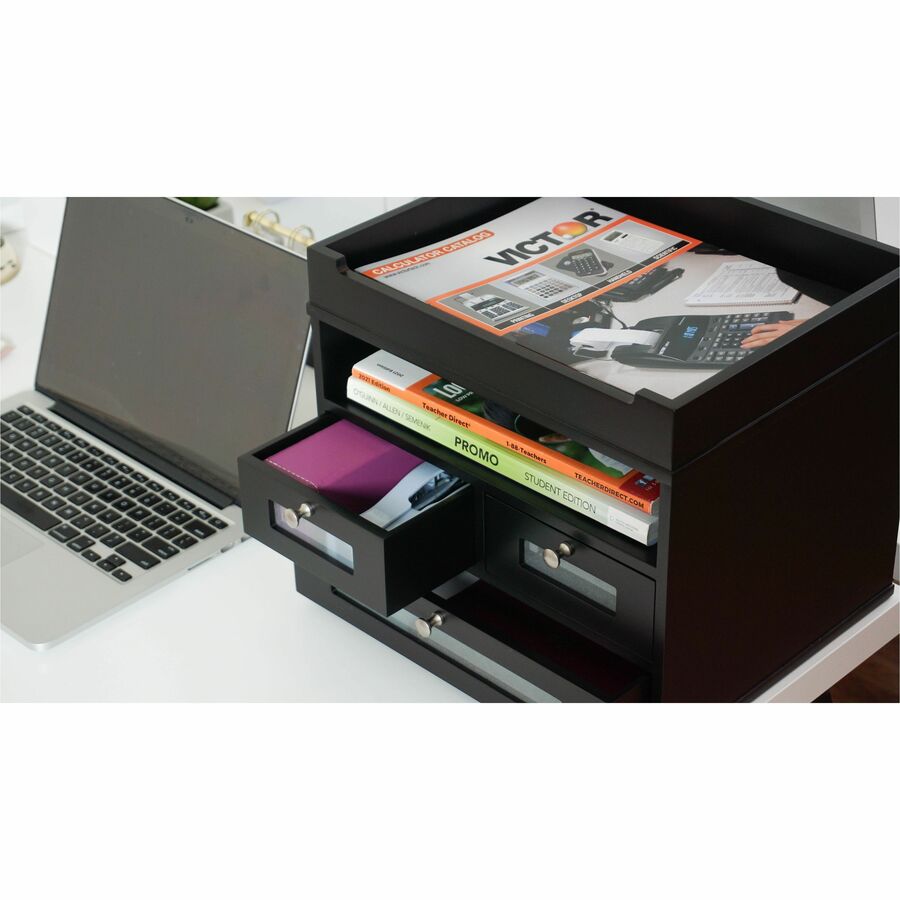 Victor Midnight Black Tidy Tower Desktop Organizer