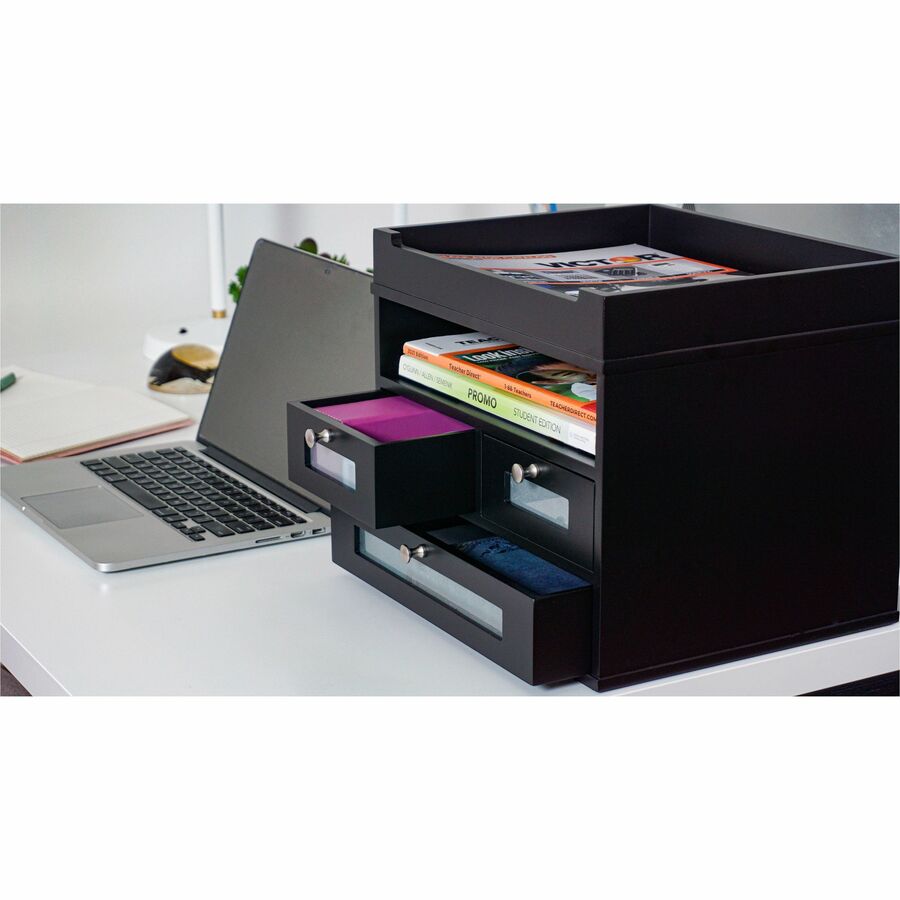 Victor Midnight Black Tidy Tower Desktop Organizer