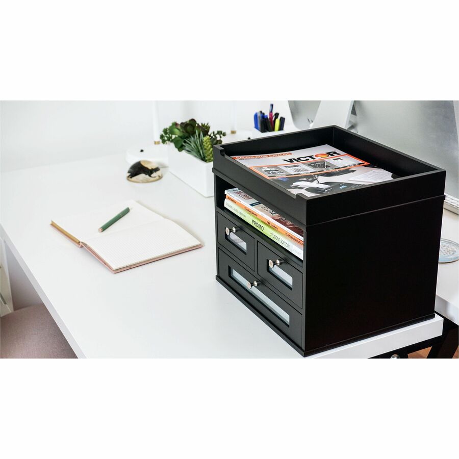 Victor Midnight Black Tidy Tower Desktop Organizer
