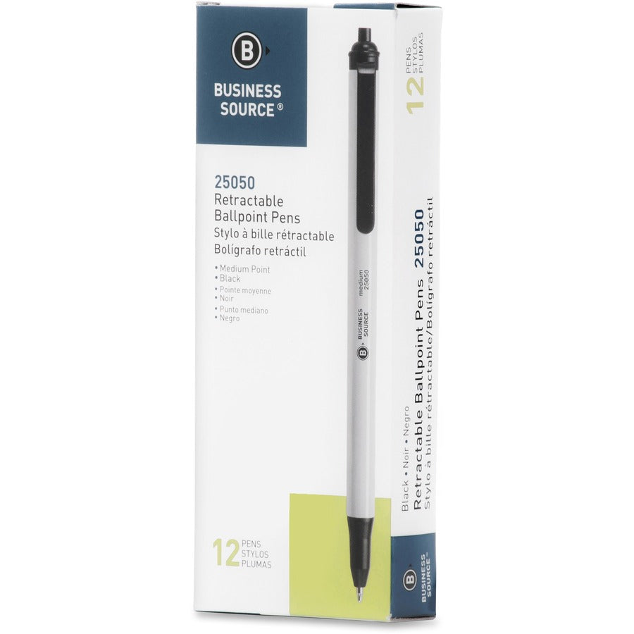 Stylos bille rétractables Business Source 0,5 mm