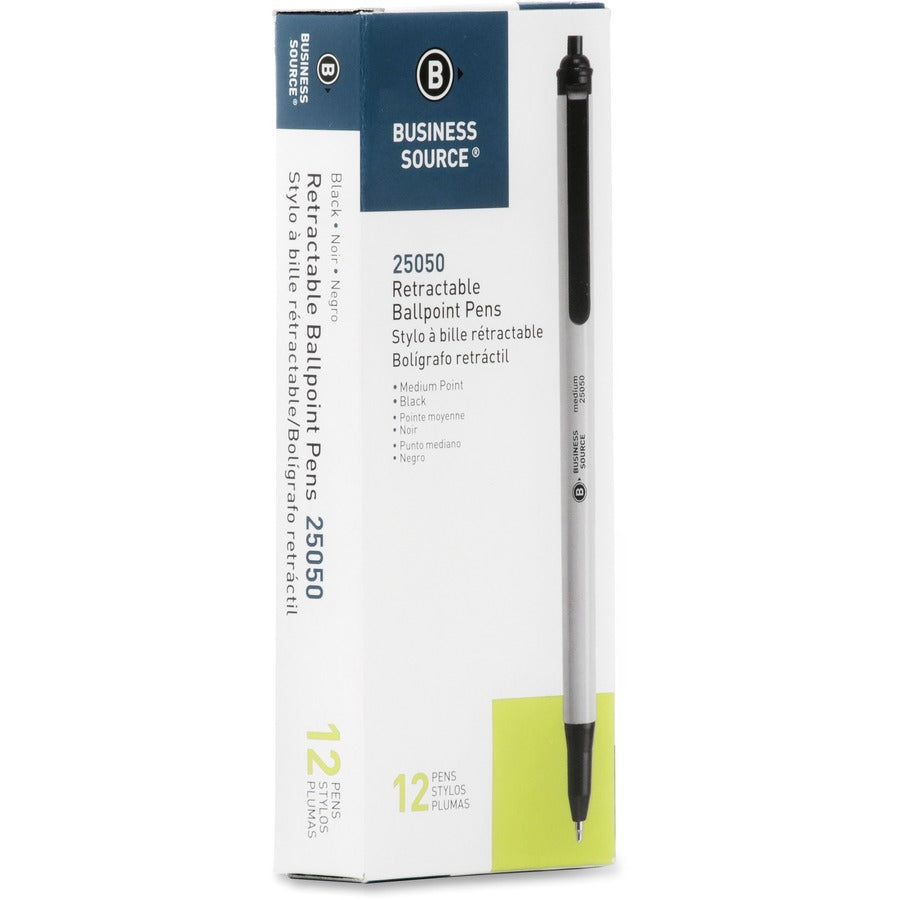 Stylos bille rétractables Business Source 0,5 mm