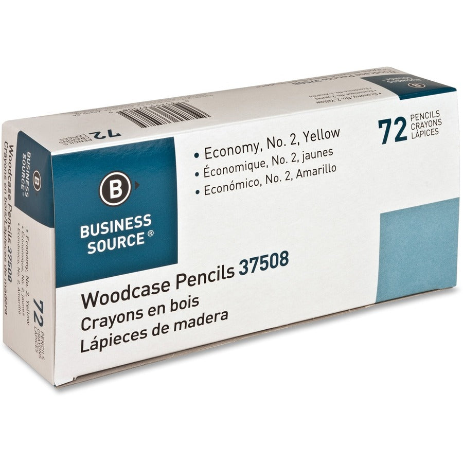 Business Source Woodcase No. 2 Pencils — Yellow, 72/Box