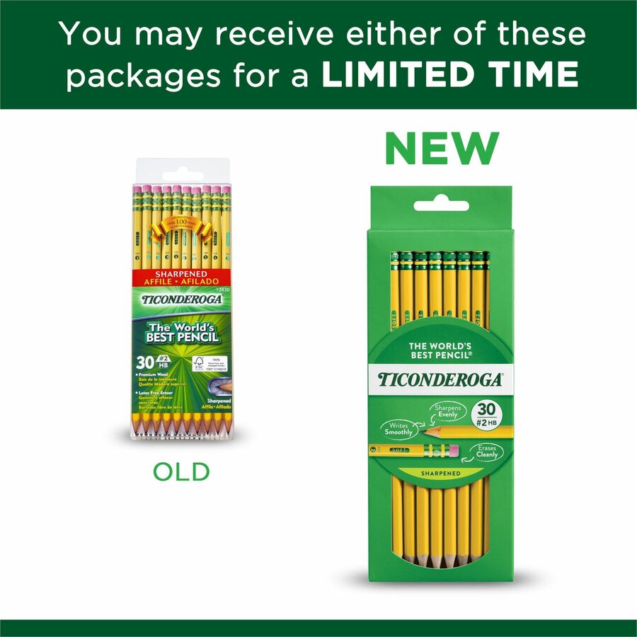 Crayons Ticonderoga No 2 pré-taillés