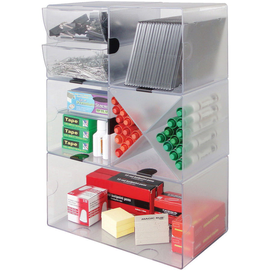 Deflecto Stackable Cube Organizer — Clear, 6 x 6 x 6 in.