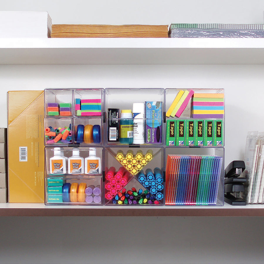 Deflecto Stackable Cube Organizer — Clear, 6 x 6 x 6 in.