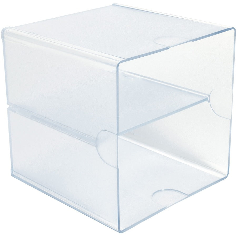 Deflecto Stackable Cube Organizer — Clear, 6 x 6 x 6 in.