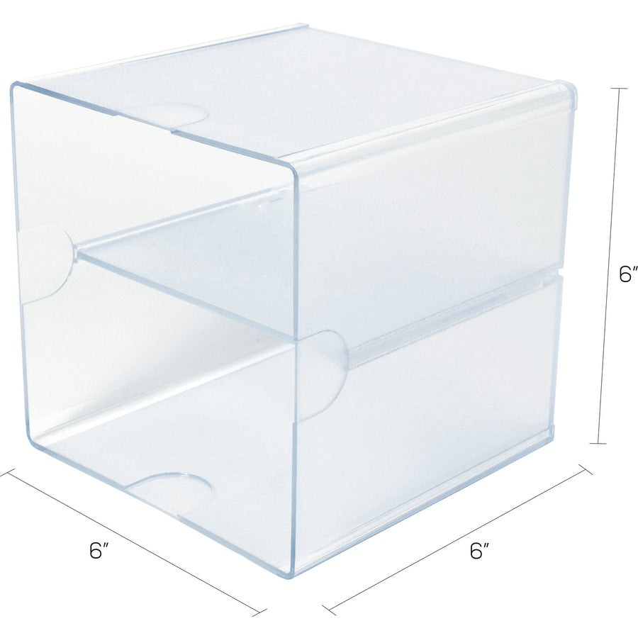 Deflecto Stackable Cube Organizer — Clear, 6 x 6 x 6 in.