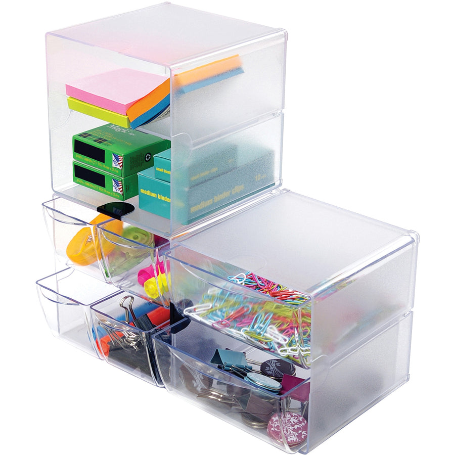 Deflecto Stackable Cube Organizer — Clear, 6 x 6 x 6 in.