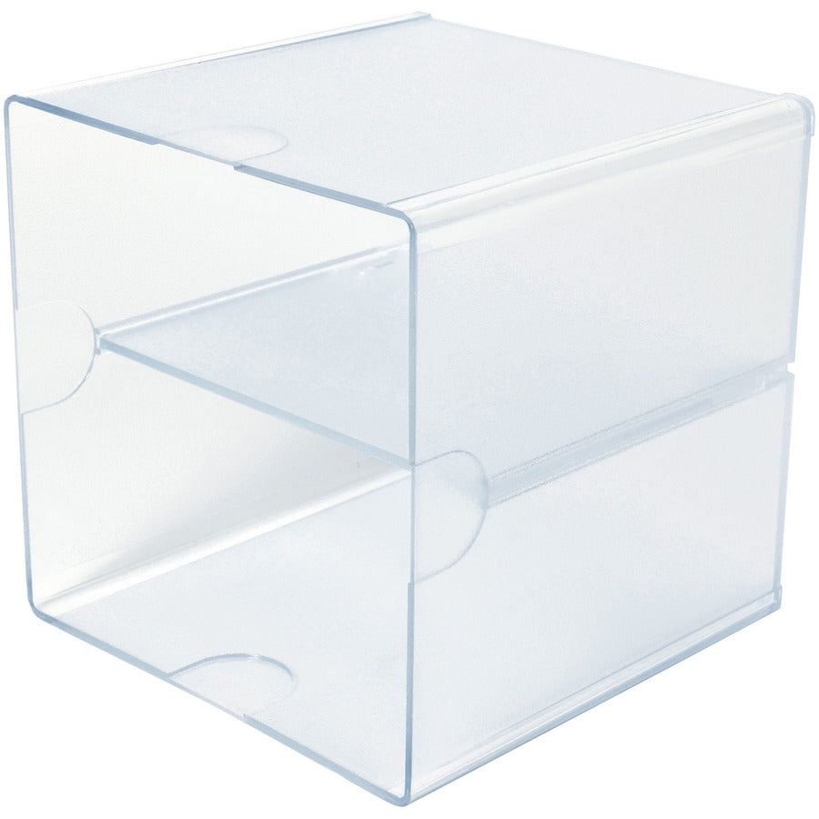 Deflecto Stackable Cube Organizer — Clear, 6 x 6 x 6 in.