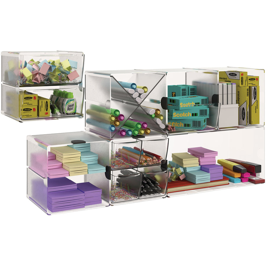 Deflecto Stackable Cube Organizer — Clear, 6 x 6 x 6 in.