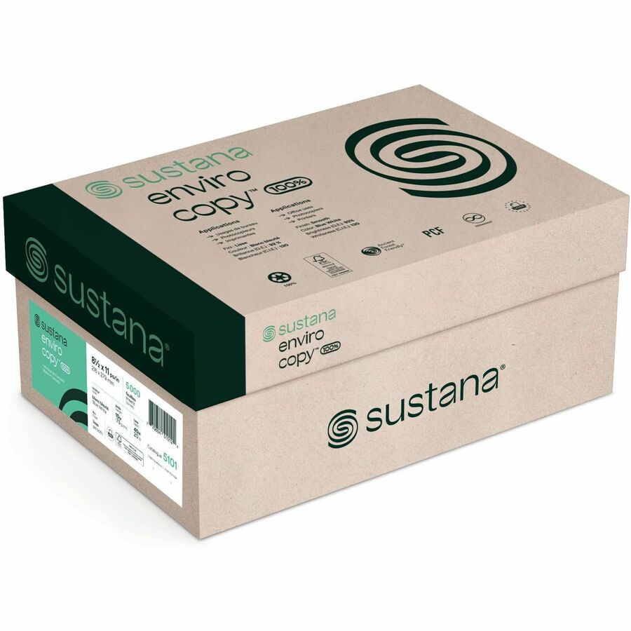 Sustana Multipurpose 100% Recycled Paper, Made in Canada - Letter 8.5x11, 20 lb, 500 Sheets/Ream