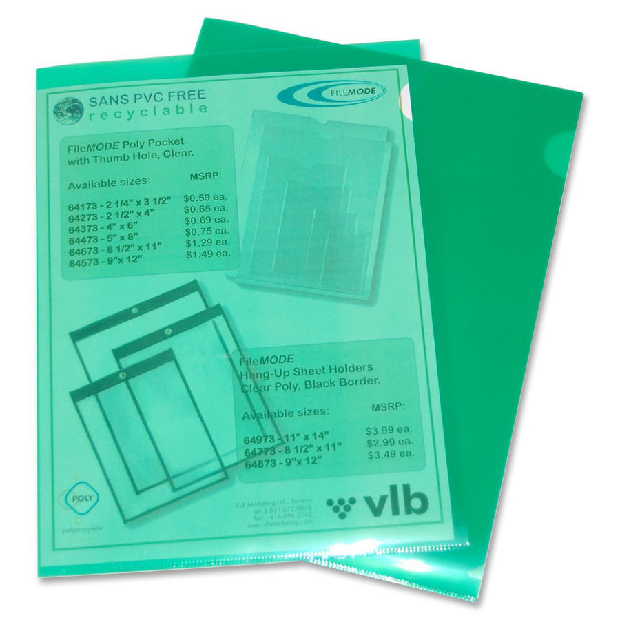 Filemode Poly View Folders - Letter, 10-Pack - Green
