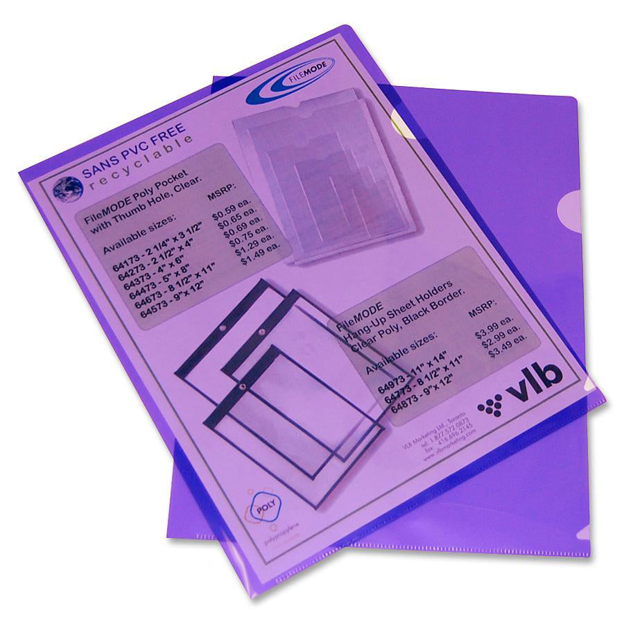 Filemode Poly View Folders - Letter, 10-Pack - Violet